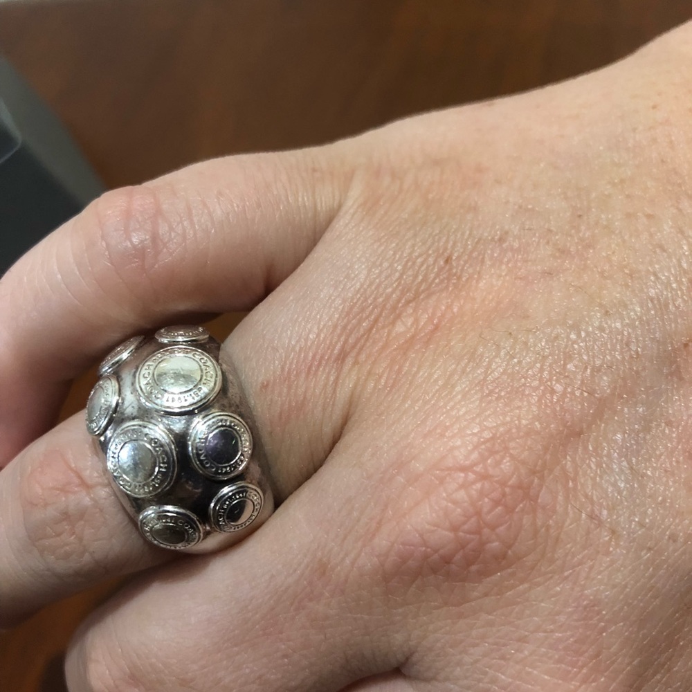 Coach signature silver ring